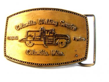 Vintage Columbia Mississippi Welding Service Belt Buckle