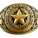 The State of Texas Brushed Goldtone w/ Black Belt Buckle 2192014