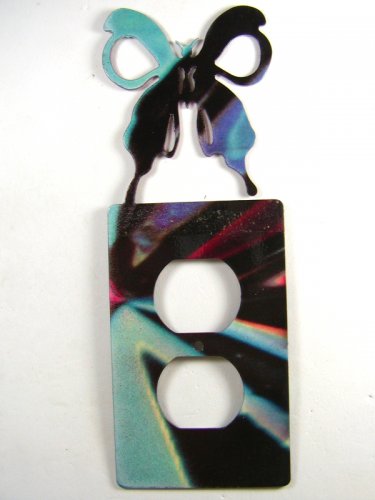 Butterfly Double Outlet Cover Plate by Steel Images USA 51515