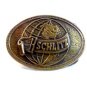 Vintage Solid Brass Schlitz World Globe Belt Buckle