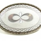 Unmarked Silvertone & White Belt Buckle 10292013