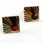 1960's-70's Goldtone & Flashy Iridescent Purple Cufflinks Not Marked 111414