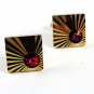 1960's-70's Goldtone & Flashy Iridescent Purple Cufflinks Not Marked 111414
