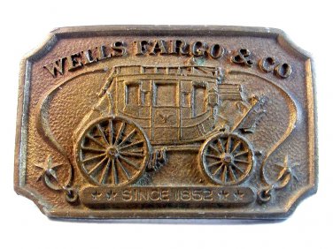 Vintage Wells Fargo & Co. Since 1852 Belt Buckle