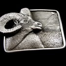Big Horn Sheep Pewter Belt Buckle by KEV Made in USA 6514 Old New Stock