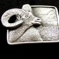 Big Horn Sheep Pewter Belt Buckle by KEV Made in USA 6514 Old New Stock