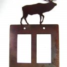 Reindeer In Copper Color Double Rocker Outlet Cover Plate Steel Images USA 6415p
