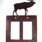 Reindeer In Copper Color Double Rocker Outlet Cover Plate Steel Images USA 6415p