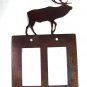 Reindeer In Copper Color Double Rocker Outlet Cover Plate Steel Images USA 6415p