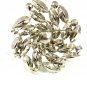 True Vintage Silvertone Light Green Rhinestones Brooch Unmarked 102014