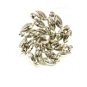 True Vintage Silvertone Light Green Rhinestones Brooch Unmarked 102014
