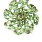 True Vintage Silvertone Light Green Rhinestones Brooch Unmarked 102014