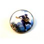 Vintage Man in Blue Playing Mandolin Brooch