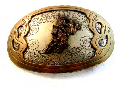 Vintage Cowboy Rodeo Western Broncho Busting Belt Buckle 04042013ll