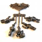 Vintage Charm Holder w/ Policeman Newspaper Boy etc Brooch