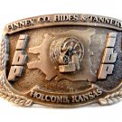 Vintage Finney Co. Hides & Tannery Holcomb, Kansas Belt Buckle