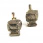 Silvertone Y2K Computer Cufflinks Unmarked 102114