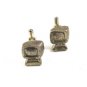 Silvertone Y2K Computer Cufflinks Unmarked 102114