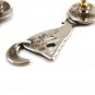 Mexican Sterling Silver Wolf Howling At Moon Pieced Earrings
