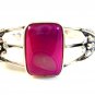 Southwest Sterling Silver & Purple Agate Cuff Bracelet