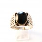 Signed SC Native American Sterling Black Onyx Ring Sz 12