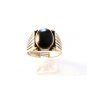 Signed SC Native American Sterling Black Onyx Ring Sz 12