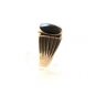 Signed SC Native American Sterling Black Onyx Ring Sz 12