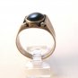 Signed SC Native American Sterling Black Onyx Ring Sz 12