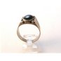 Signed SC Native American Sterling Black Onyx Ring Sz 12