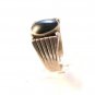 Signed SC Native American Sterling Black Onyx Ring Sz 12