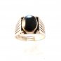 Signed SC Native American Sterling Black Onyx Ring Sz 12