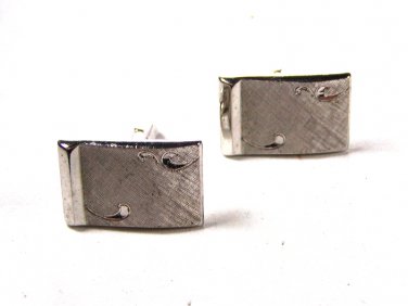 Vintage Brushed Silvertone Cufflinks by Swank 71515