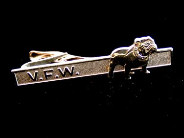 Vintage V.F.W. Silver Tone Marine Tie Clasp 90-098