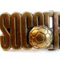 Vintage Solid Brass Soccer Belt Buckle
