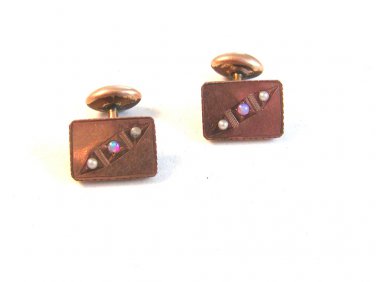 Victorian Gold Tone & Opals Cufflinks