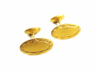 Victorian / Edwardian True Vintage Goldtone Cufflinks Not Marked 101614