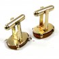 True Vintage Goldtone & Tiger Eye Cufflinks By Dante 102114