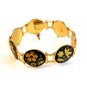 Vintage Damascene Birds Flowers Link Bracelet