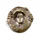 Art Nouveau Gibson Girl Silvertone Brooch Unmarked 101614