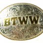 BTTW Balls To The Walls 2 Tone Belt Buckle by M & P Buckle Co Mexico 7215