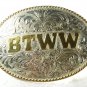 BTTW Balls To The Walls 2 Tone Belt Buckle by M & P Buckle Co Mexico 7215
