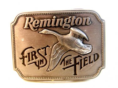 1980 Remington First In The Field Belt Buckle Made in U.S.A.