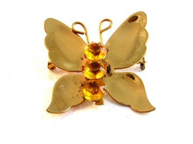 Vintage Coro Goltone Vermeil Butterfly Brooch