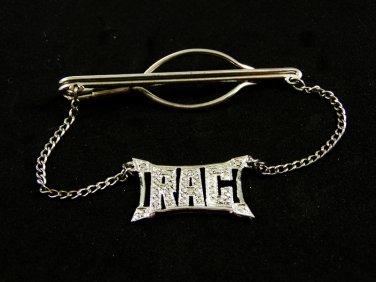 1930's - 50's Letter / Initial R.A.C. Sterling Marcasites Tie Clasp By Brand