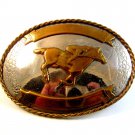Vintage Jockey on Horse Belt Buckle 1314