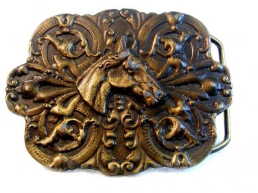Vintage Western Cowboy Horse Head Belt Buckle
