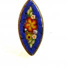 Vintage Gold Tone Italian Ultra Fine Micro Mosaic Brooch 0203042013dc
