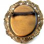 Vintage Signed Enameled Wood Hand Painted Cat Brooch