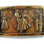 Vintage Square Dance Ho Down Belt Buckle 6914 Not Signed
