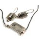 14K Gold & Sterling Silver Fish Pieced Earrings & Matching Necklace